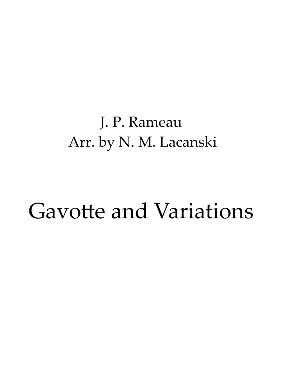 Gavotte and Variations (arr. Nick Lacanski)