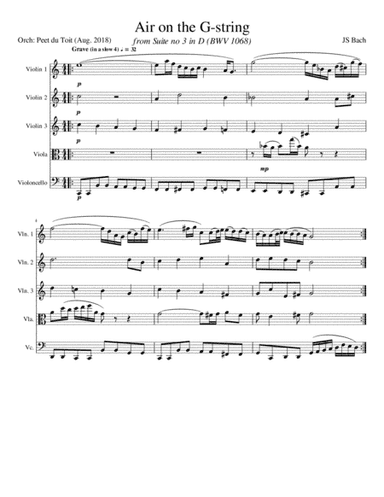 Air on the G-String (BWV 1068) (arr. Peet du Toit)