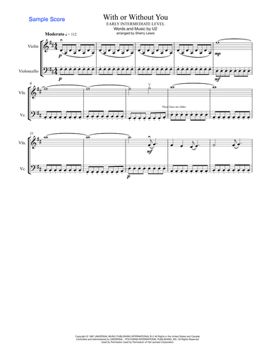 With Or Without You (arr. Sherry Lewis)
