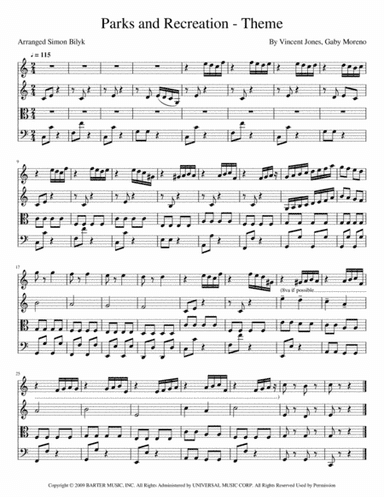 Parks And Recreation Theme (arr. Simon Bilyk)
