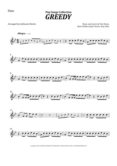 Greedy (arr. Guillaume Martin)