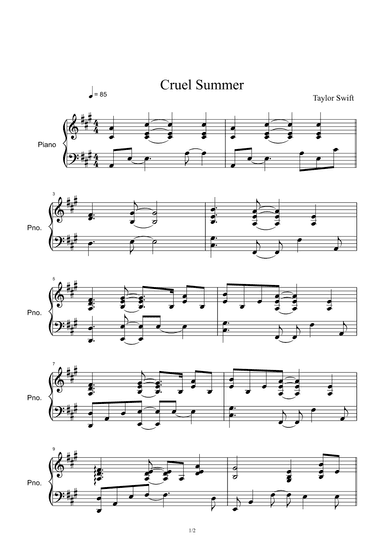 Cruel Summer (arr. Taylor Swift)