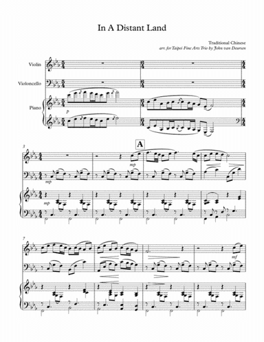 In a Distant Land 在那遙遠的地方 (Chinese traditional) for Trio (Violin, Cello, Piano) (arr. John van Deursen)