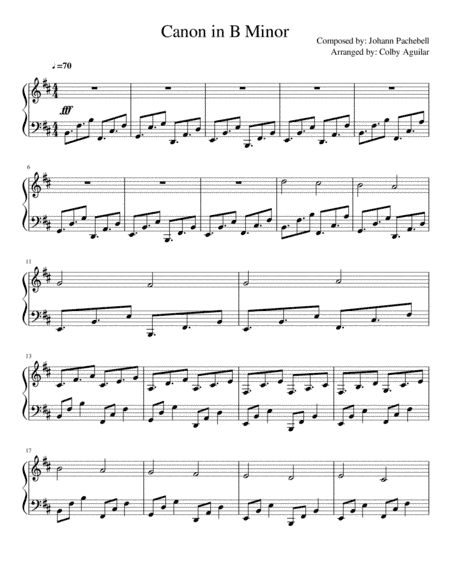 Canon in B Minor: Harp (arr. Colby A. Aguilar)