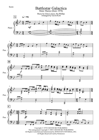 Battlestar Galactica (arr. Gavin Koh)