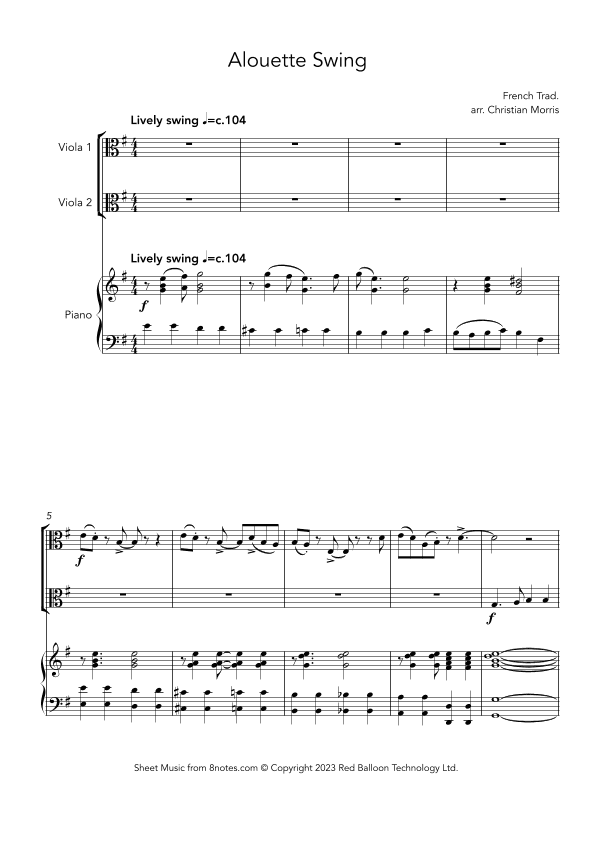 Alouette Swing (arr. Christian Morris)