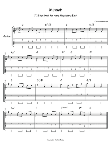 "Minuet" - Guitar w/TAB (arr. Jameson Burton)