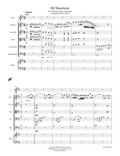 Mi Mancherai (arr. Oliver Payan)