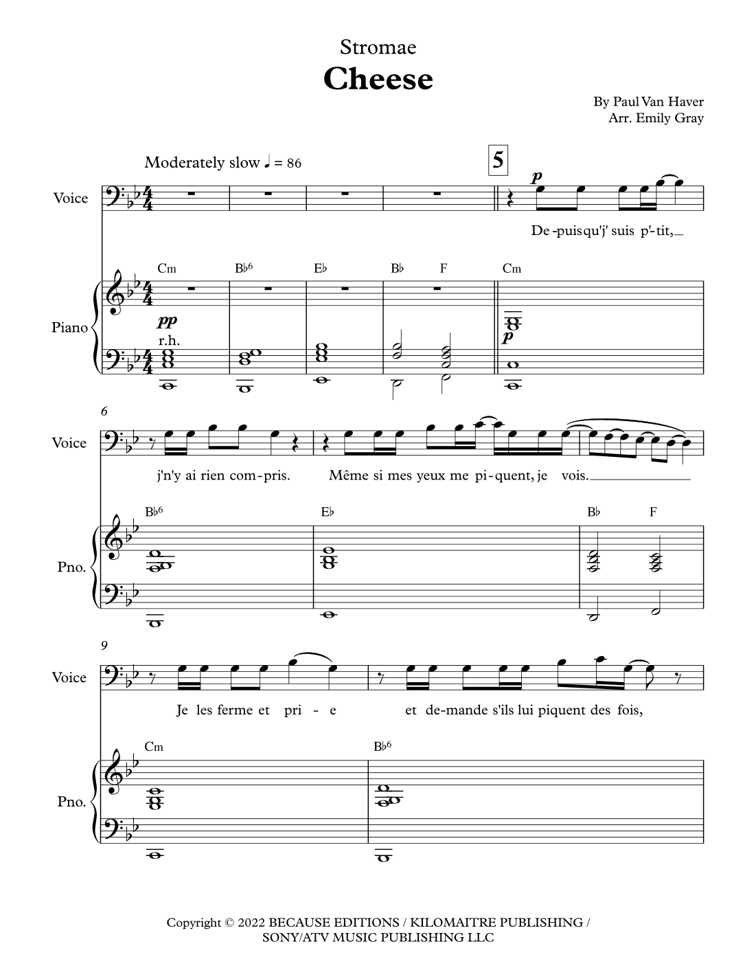 Cheese (arr. Emily Gray)