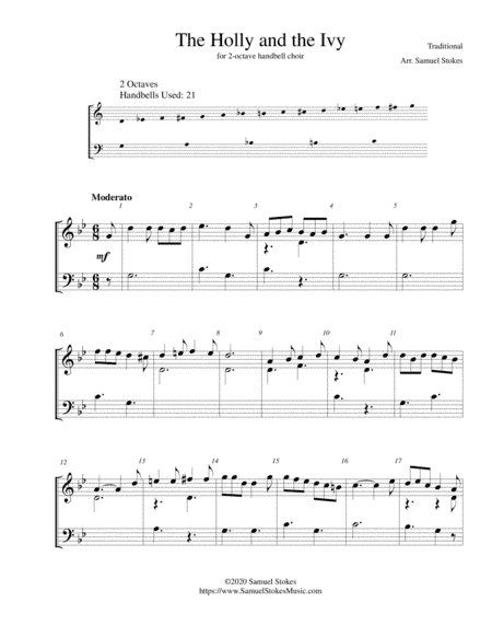 The Holly and the Ivy (minor key setting) - for 2-octave handbell choir (arr. Samuel Stokes)
