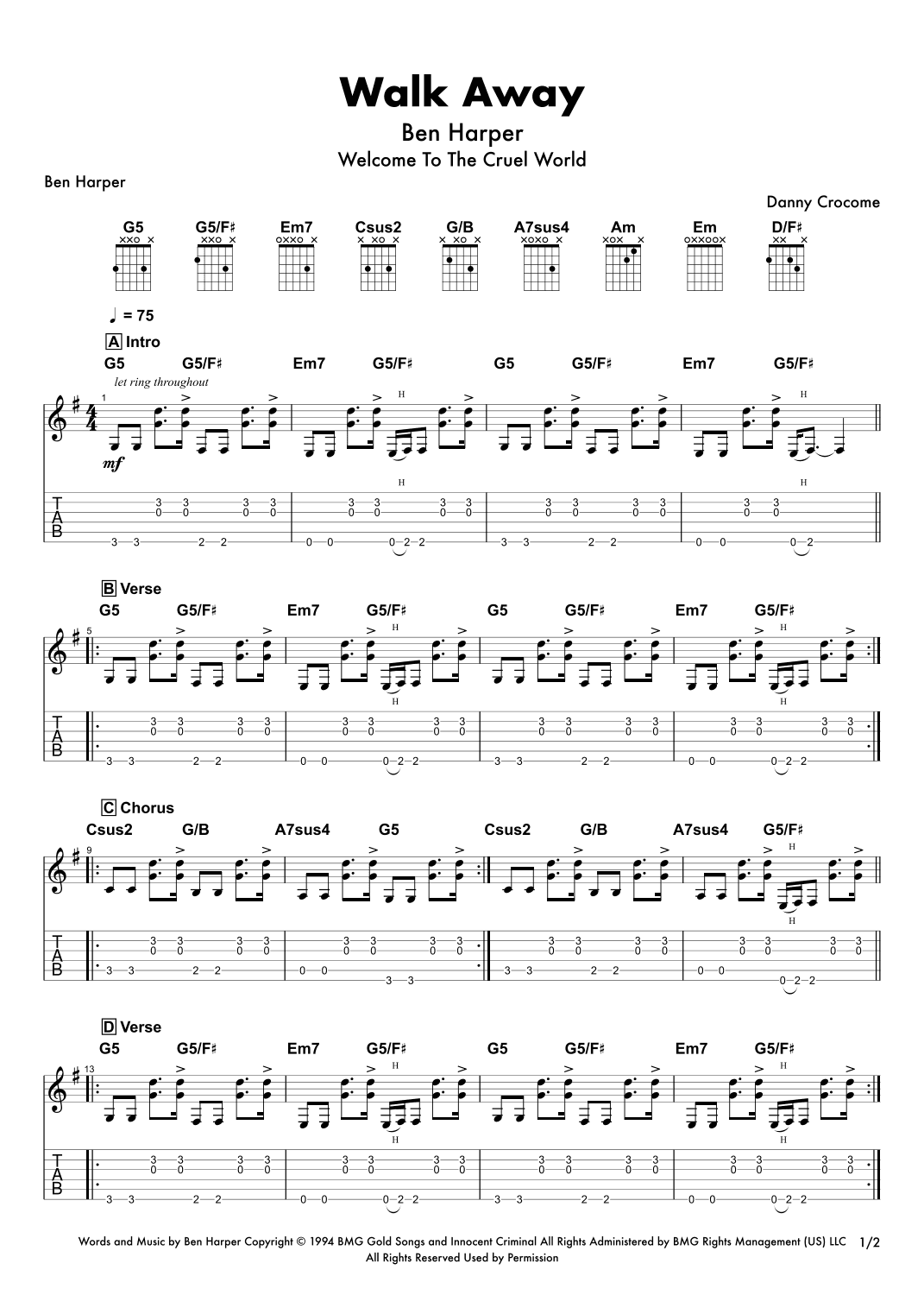 Walk Away (arr. Danny Crocome)