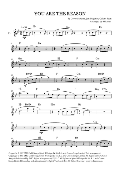 You Are The Reason (arr. Milanov)