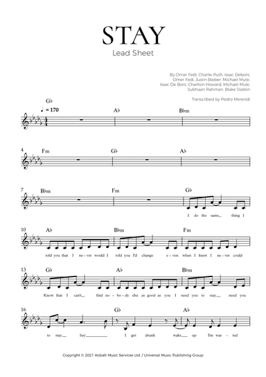 Stay (arr. Pedro Merendi)