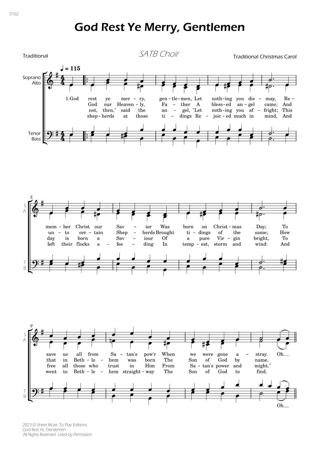 God Rest Ye Merry, Gentlemen - SATB Choir (arr. César Madeira)