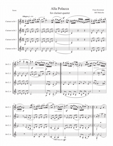 Alla Polacca for clarinet quartet (arr. Bill Malcolm)