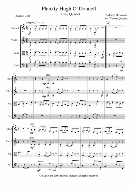Planxty Hugh O' Donnell (arr. Thomas Quigley)