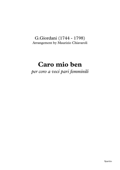Caro mio ben (arr. Maurizio Chiavaroli)