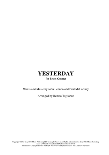 Yesterday (arr. Renato Tagliabue)