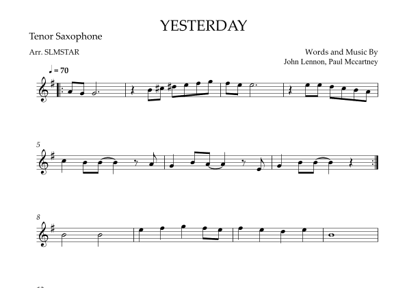 Yesterday (arr. SMLStar)