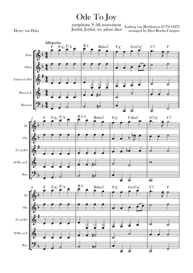 Ode To joy (Symphony 9 5th movement) (arr. Davi Rocha Campos)