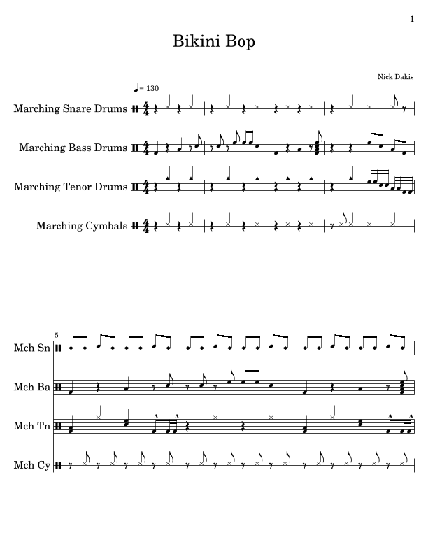 Bikini Bop (arr. Nick Dakis)