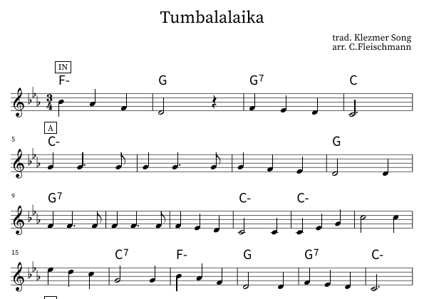 Tumbalalaika (arr. Christoph Fleischmann)