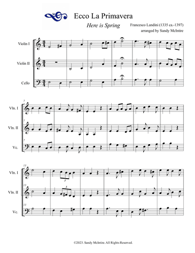 Ecco la Primavera (arr. Sandy McIntire)