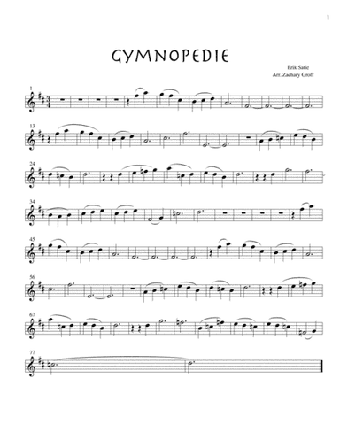 Gymnopedie #1 for violin and piano (arr. Zachary Groff)