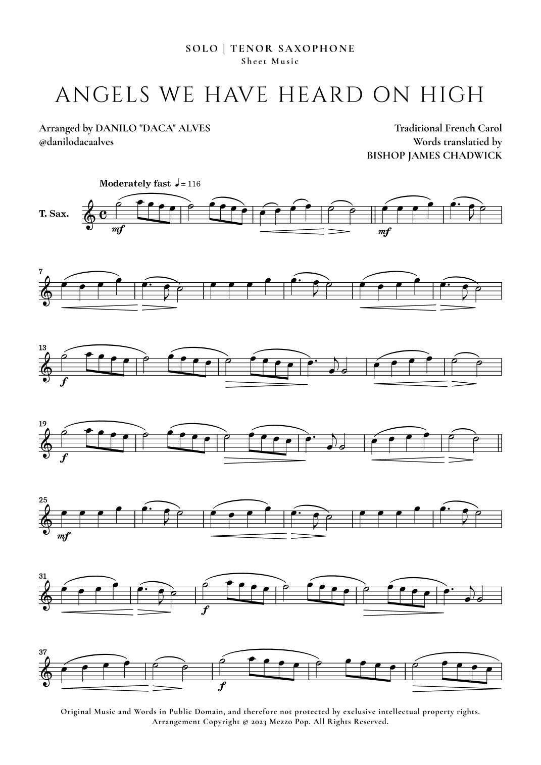 Angels We Have Heard On High (arr. Danilo "Daca" Alves)