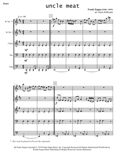 Uncle Meat (arr. Jason Sullivann)