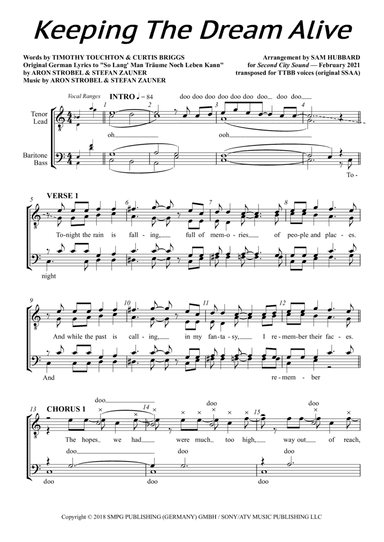 Keeping The Dream Alive (arr. Sam Hubbard)