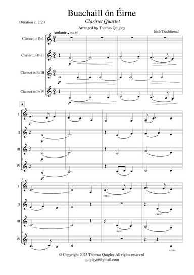 Buachaill ón Éirne (arr. Thomas Quigley)