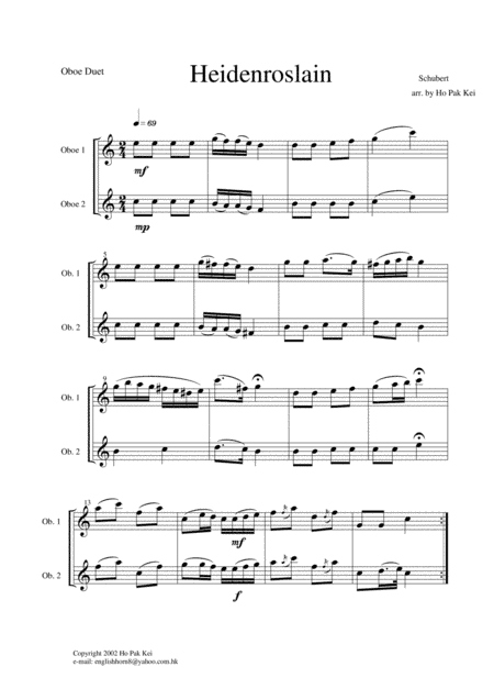 Heidenroslain (arr. Ho Pak Kei)