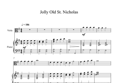 Jolly Old St. Nicholas (Viola + Piano) (arr. Digital Book Music)