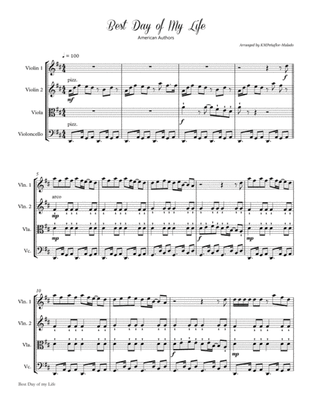 Best Day Of My Life (arr. KMPeñaflor-Malado)