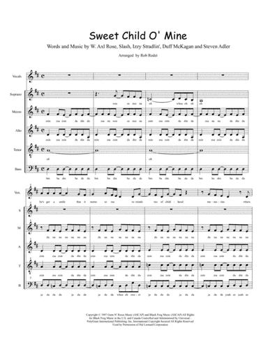 Sweet Child O' Mine (arr. Rob Redei)