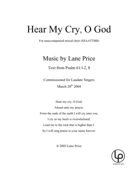 Hear My Cry, O God