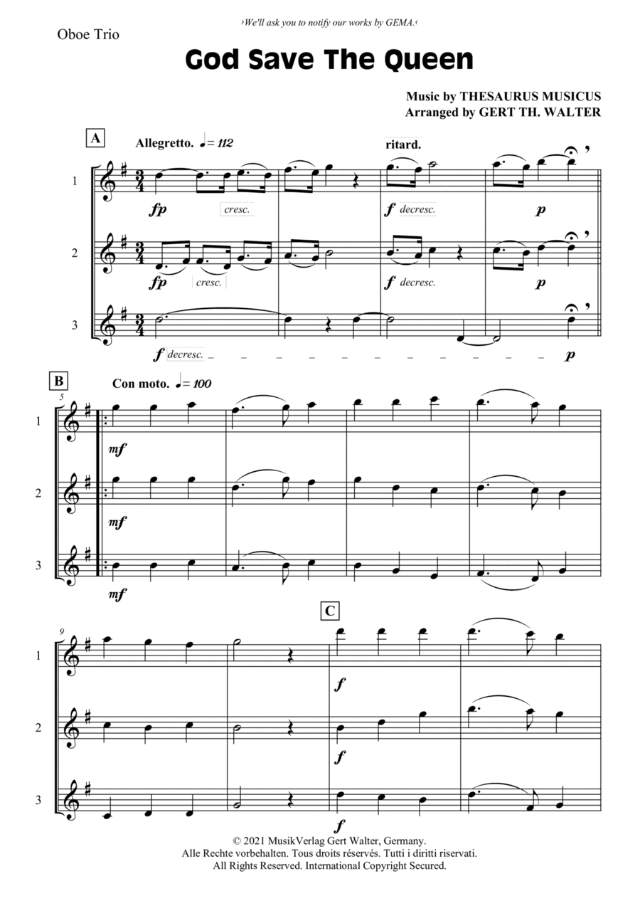 God Save The Queen (arr. Gert Th. Walter)