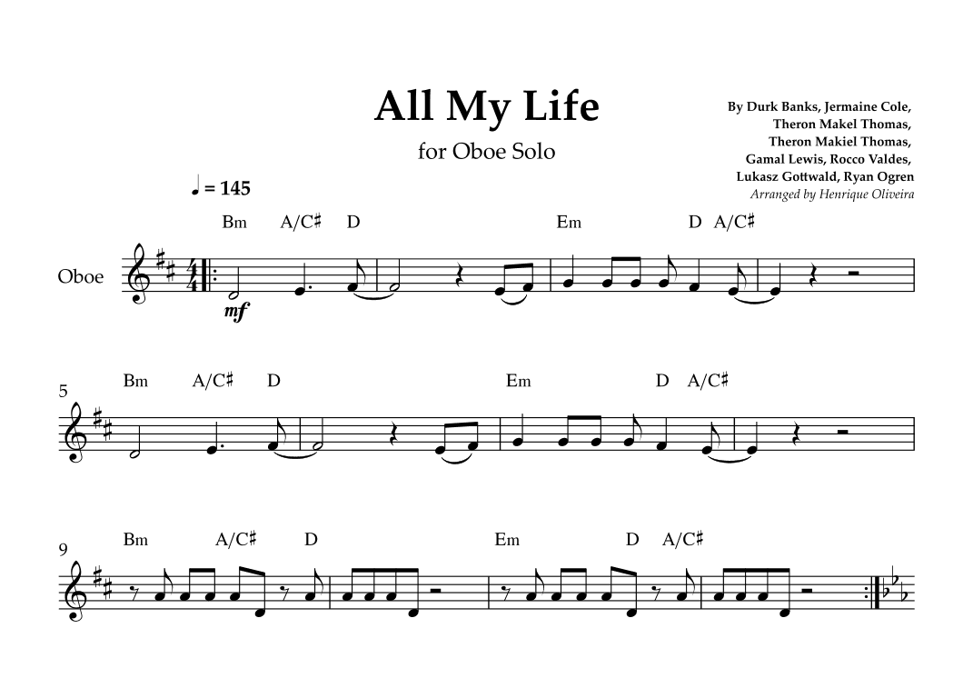 All My Life (arr. Henrique Oliveira)