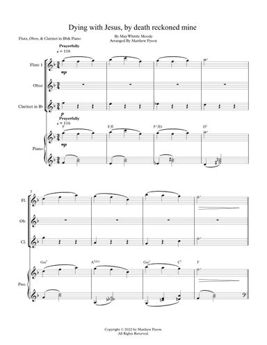 Dying with Jesus, by death reckoned mine (arr. Matthew pyeon)
