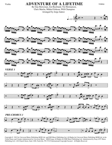Adventure Of A Lifetime (arr. Jorge Juárez)