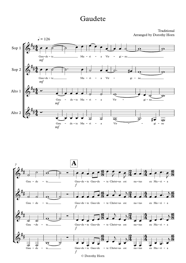 Gaudete (arr. Dorothy Horn)