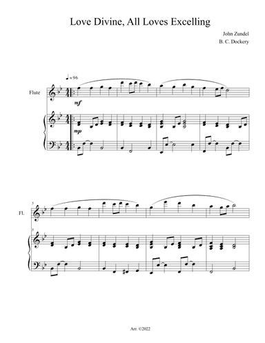 Love Divine, All Loves Excelling (Flute Solo with Piano Accompaniment) (arr. B. C. Dockery)