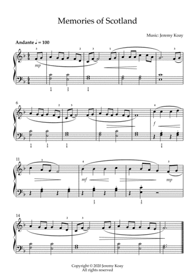 Memories of Scotland (beginner and early intermediate - solo piano)