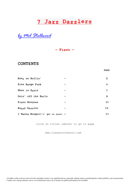 7 Jazz Dazzlers for Piano
