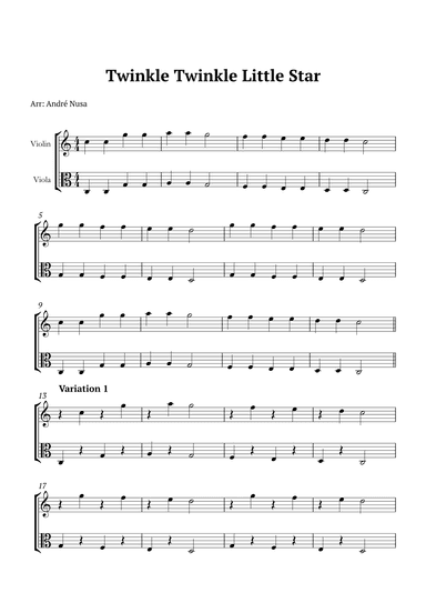 Twinkle Twinkle Little Star Variations (arr. André Nusa)