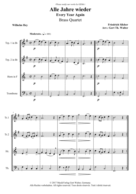 Every Year Again (arr. Gert Th. Walter)