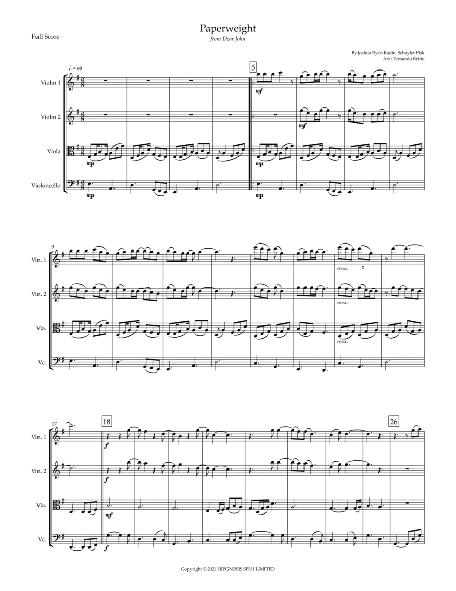 Paperweight (arr. Fernando Britto)