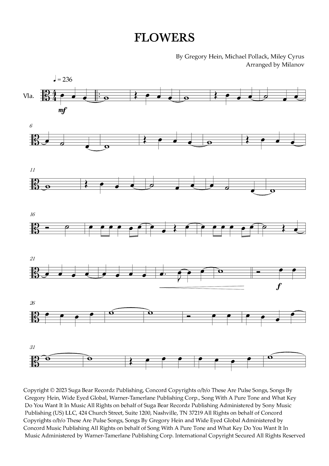 Flowers (arr. Milanov)
