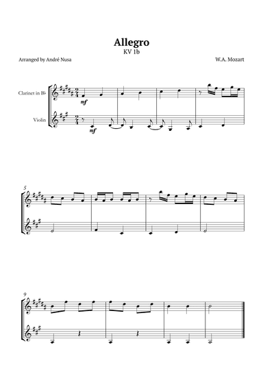 Allegro K1b (arr. André Nusa)